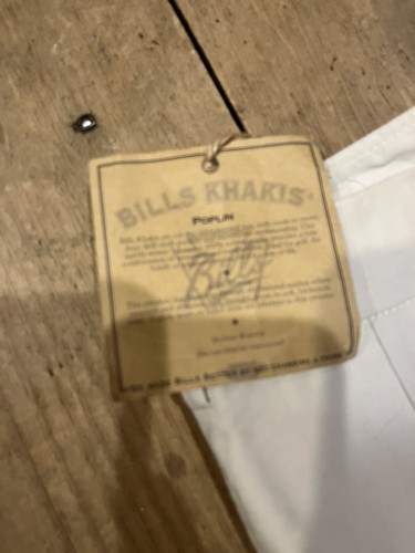 Bills Khakis M2P-SPBL NEW Cotton Poplin Pleated STONE SZ 33 Unfinished Hem $165 - Picture 5 of 12