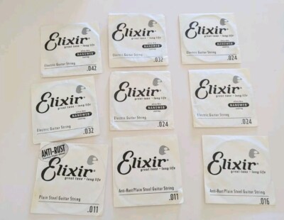 Elixir Mixed Lot Of 9 Nanoweb/Anti-rust Electric Guitar Strings 11 16 24 32 42 P