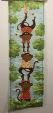 Growth Chart Monkey Susy Bee Jungle Adventure Fabric Zoo Baby Keepsake Nursery