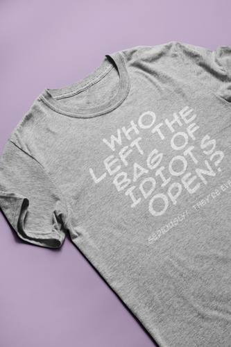 T-Shirt Humoristique "Qui A Laissé Le Sac Des Fous Ouvert ?" - Gildan Heavy Cotton - Neuf