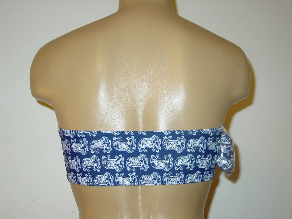 Женщин из под размер большой синий белый Бандо купальник верхний молнии спереди новый - Изображение 3 из 4