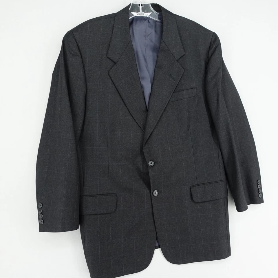 Vintage Aquascutum Of London Mens Gray Wool Sport Coat Blazer Jacket Size 42R - Image 2 of 4