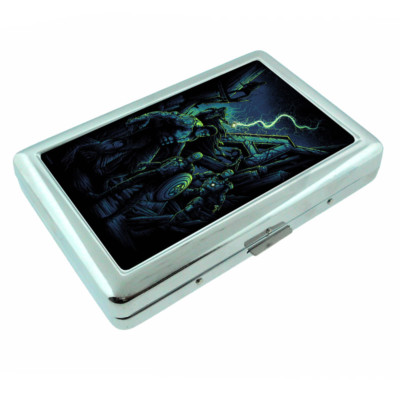 Hero Attack Collapse Em1 Silver Metal Cigarette Case RFID Protection Wallet