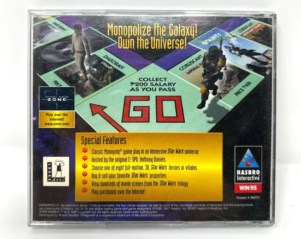 Star Wars Monopoly CD-ROM Edition (PC 1997) CIB - Vintage - Image 2 of 3