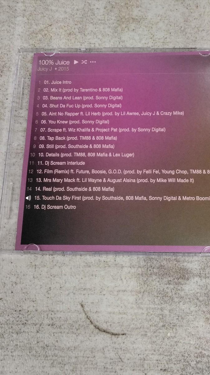 juicy j dj scream 100 percent juice rap english cd white jewel