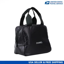 Chanel Mini Boston Makeup Bag – Black Cosmetic Bag with Handle