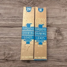 Vintage Lot of 2 Eagle Pencil Company Turquoise Drawing Leads H and 2H #2375