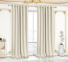 Blackout Curtains Ring Top Thick Thermal Ready Made Eyelet Curtain Pair