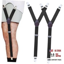 Shirt Stays for Men Adjustable Shirt Garters for Men Elastic Non-Slip Black