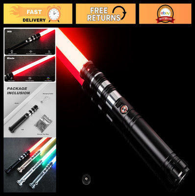 RGB Light Saber - 12 Color Changing, 4 Sound Fonts, Metal Hilt, Dueling Ready, A