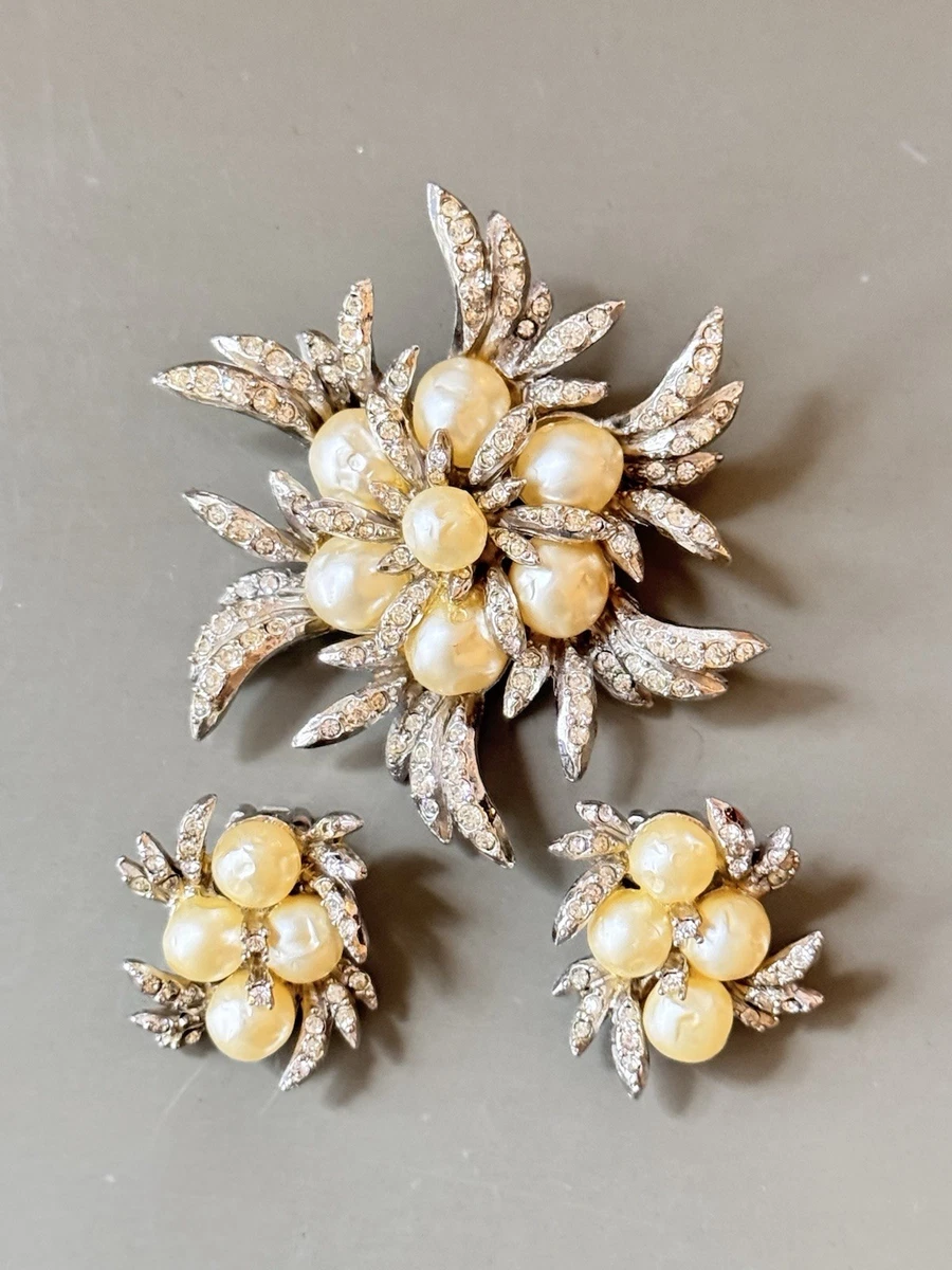 Collier Vintage Hattie Carnegie - Alliage Doré, Perles Et Strass 'Byzantin', Occasion
