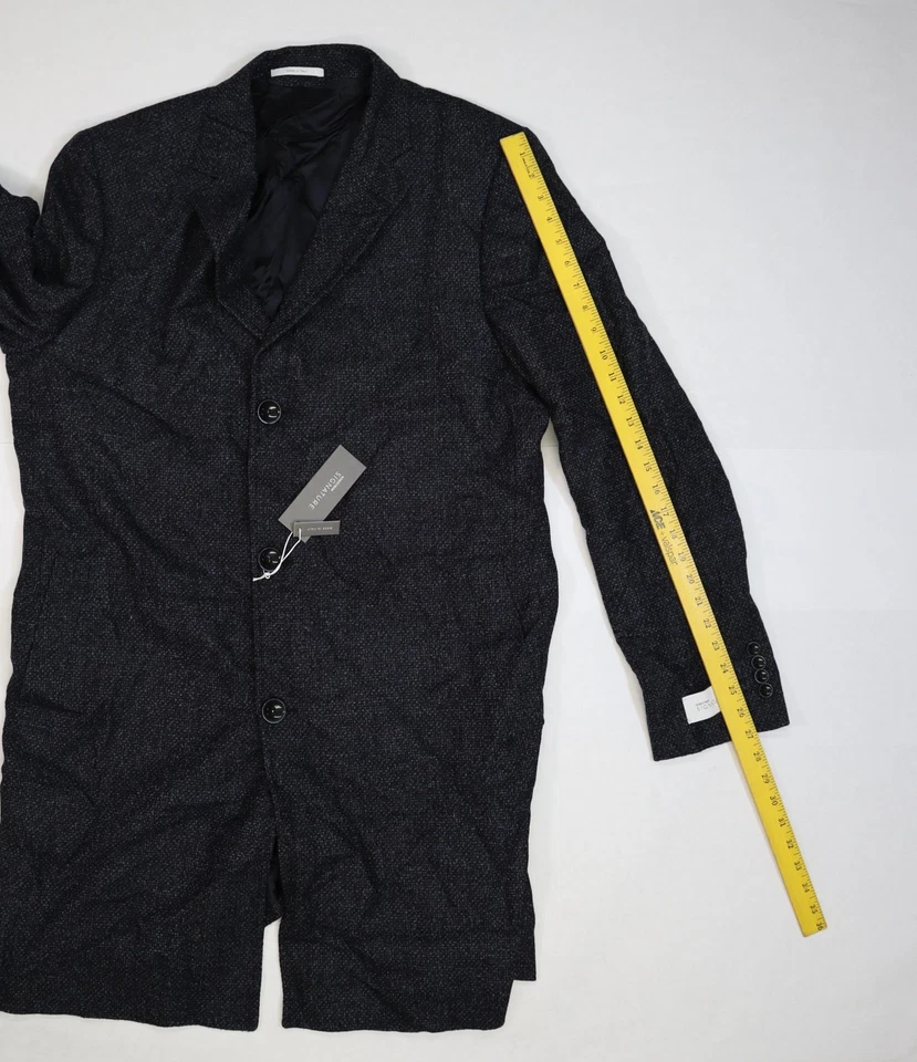 Nordstrom Signature Blazer Sport Coat Mens 44L Navy Micro Check Wool Made Italy - Image 4 of 4