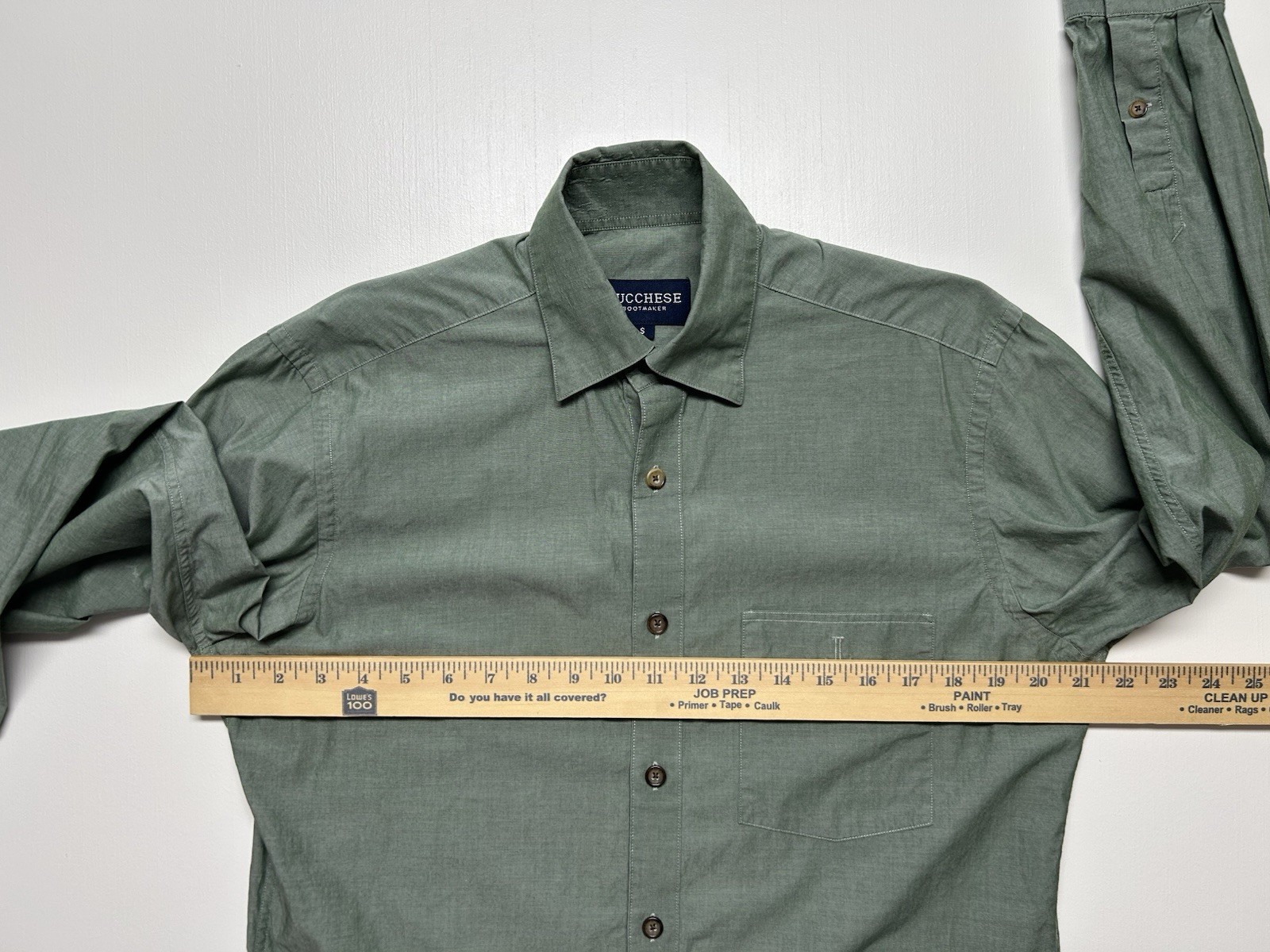 Lucchese Bootmaker Button Down Shirt Green Pocket… - image 13