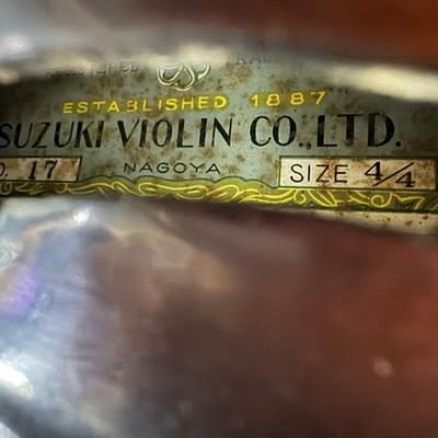 Suzuki 4/4 Violin No.17 Full Size with Case Vintage