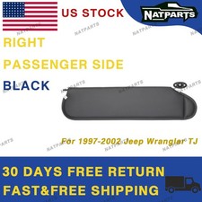 97-02 Jeep Wrangler Tj Right Passenger Side Sun Visor Black 5ep34 Lazae