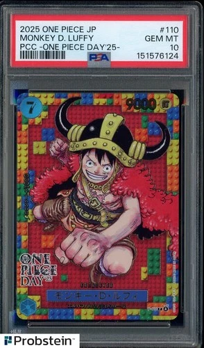 #1 2025 One Piece JP PCC One Piece Day '25 #110 Monkey D. Luffy PSA 10 GEM MINT
