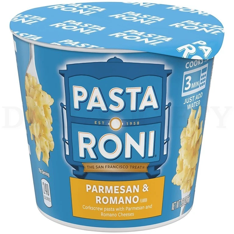 Pasta Roni Parmesano y Queso Romano Sacacorchos Pasta Tazas 2.32oz Lote de 24 Foto 4 de 4