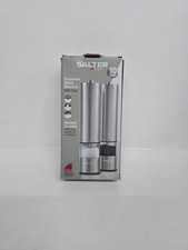 Salter Stainless Steel Electric Salt & Pepper Mill Set Silver