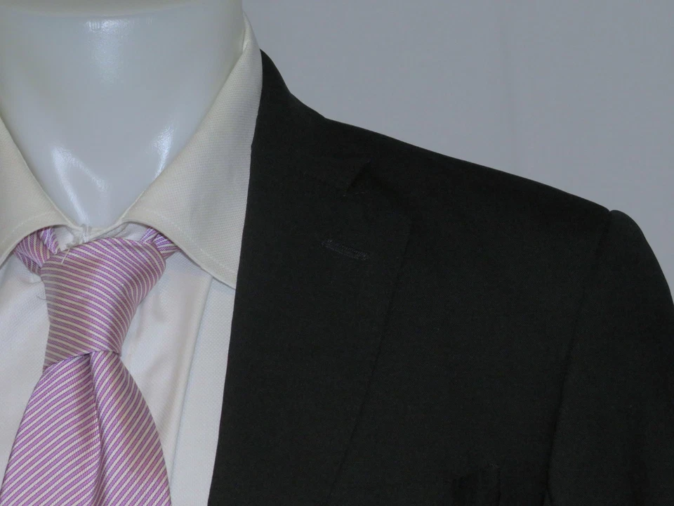 Abrigo deportivo Richard James Savile Row Barathea negro de dos botones 40R Foto 4 de 4