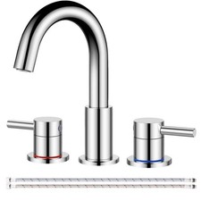 AKLFGN 8 in. Widespread Double Handle Bathroom Faucet 3 Hole Sink Faucet