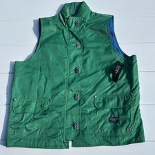 Vintage Lauren Ralph Lauren Marine Sailing Vest L NWT Green Plaid Lined Korea