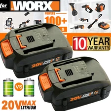 2pack For WORX 20V MAX Extend Lithium Battery 20 Volt WA3520 WA3525 WA3575 WG155