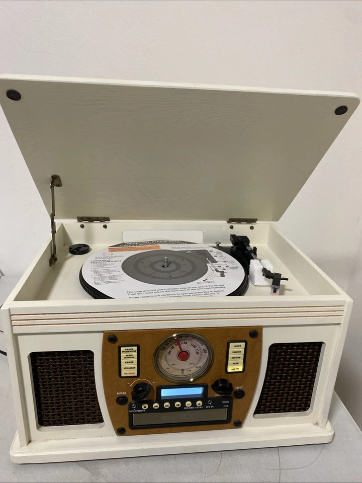 Innovative Technology ITVS-760B Phono/CD+ CD Recorder/Tape/AM/FM White WORKS - Image 3 of 4