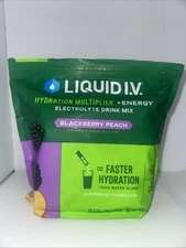 Liquid I.V. Hydration Multiplier 30 Pack  Serving Stick Packs BlackBerry Peach