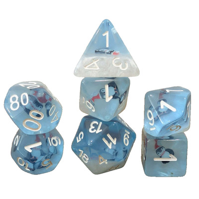 Pinguin DND Würfel Set 7 Stück Polyhedral Game Die Geek TTRPG Nerd Geschenk Resin D20