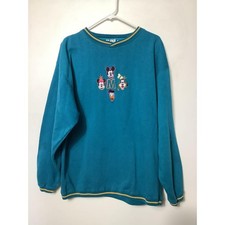Vtg 90s Mens Mickey Co Disney Brazos Sportswear Embroidered Sweatshirt Size XL