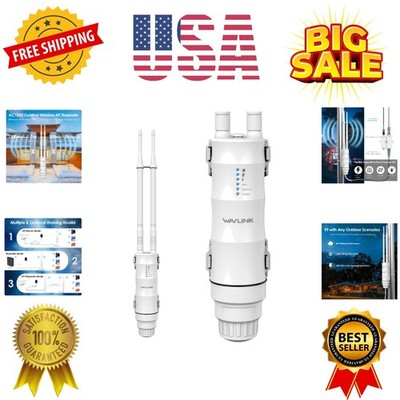 AC1200 Outdoor Long Range WiFi Extender/Wireless Access Point with Active/Pas...