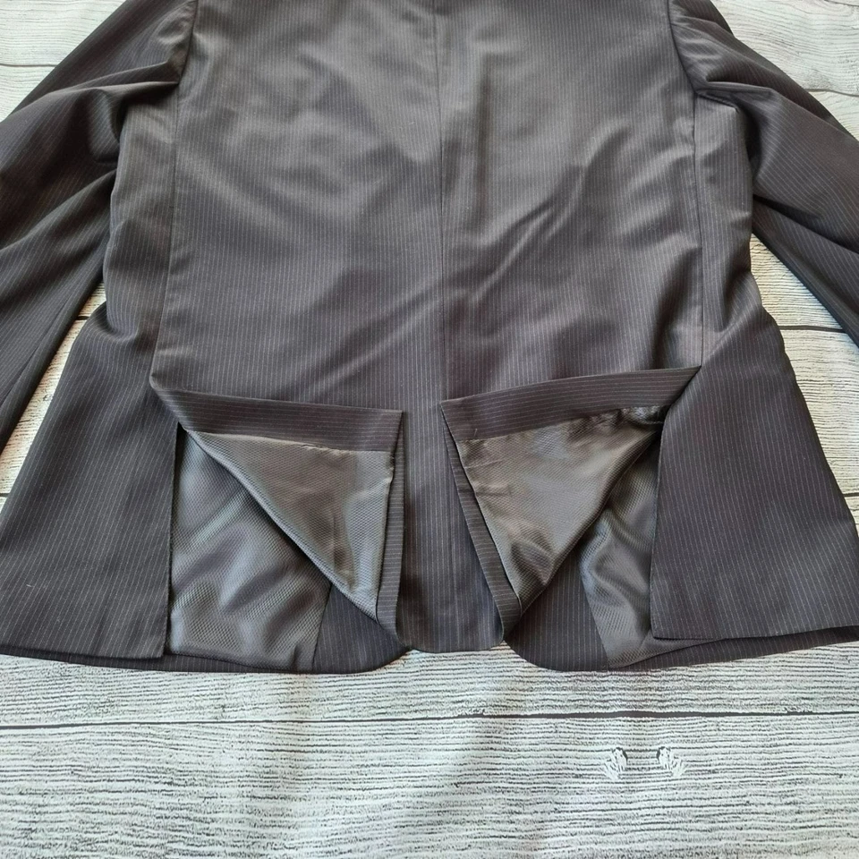 Traje chaqueta y pantalones a rayas Structure para hombre 2 piezas talla 36x32 RN15099 negro/blanco Foto 3 de 4