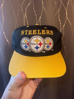Vintage 90s Pittsburgh Steelers NFL Snapback Logo 7 Tri Logo Cap Hat