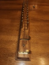 Vintage 24 Tie 4 Belt Oak  Brass Wall Mount Rack Organizer 20" Screws 16" O/C