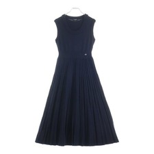 CHANEL Sleeveless Knit Dress Navy 36 P59810 P59810K07797 Used 776ffc77fee322d9b1