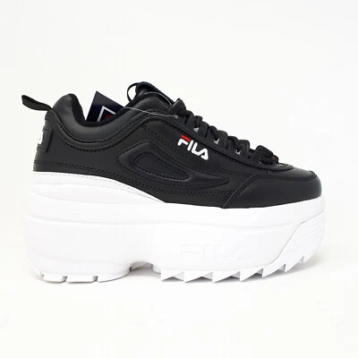 NEW FILA Disruptor II 2 Wedge Womens Platform Shoe Sneaker Chunky Retro Black US