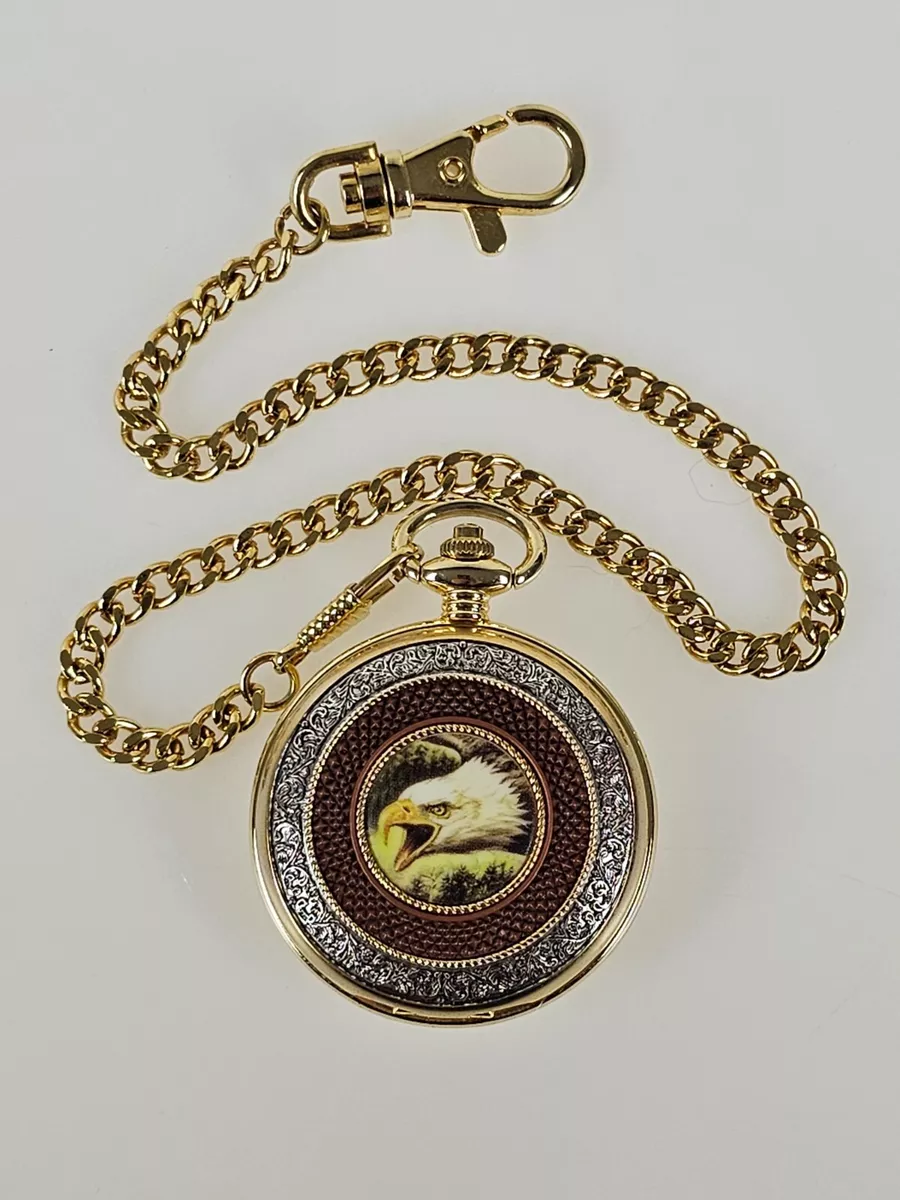 Gold pocket hotsell watch with eagle