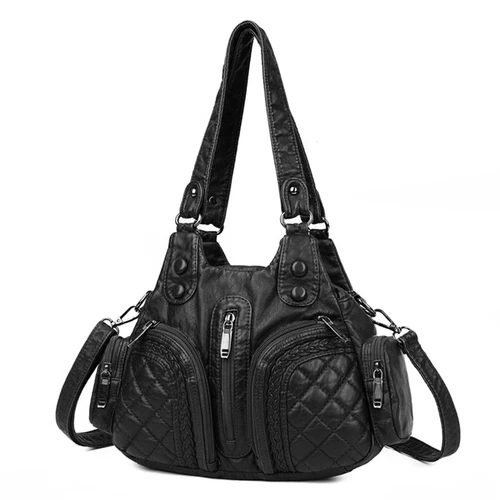 Damen Vintage PU Leder Handtaschen Schulter Geldbörsen Beuteltasche Tasche mit Schultergurt - Bild 3 von 24