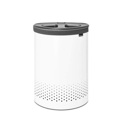 Brabantia Laundry Hampers 24.8''Hx17.7''Wx11.4''D Portable Lid Liner 1-Pack White