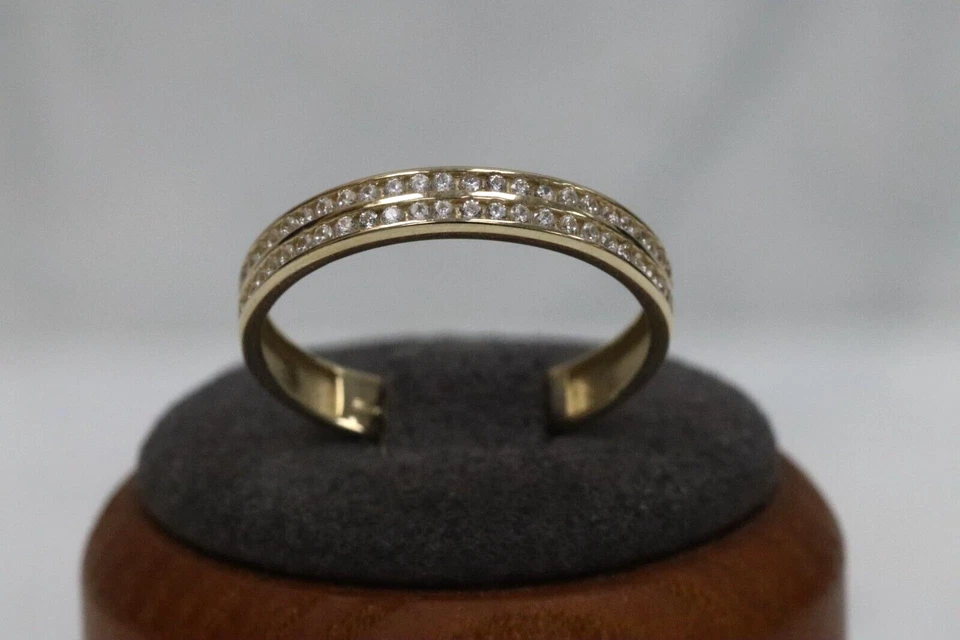 9ct Yellow Gold Cubic Zirconia Half Eternity Ring - Size R - Image 3 of 4