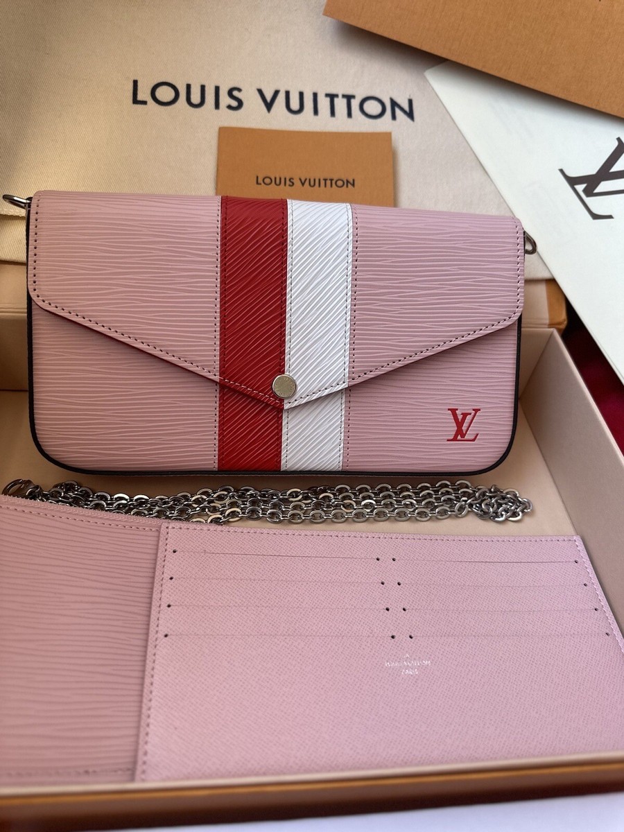 LOUIS VUITTON Pochette Felicie Rose Ballerine Stripe | eBay Australia