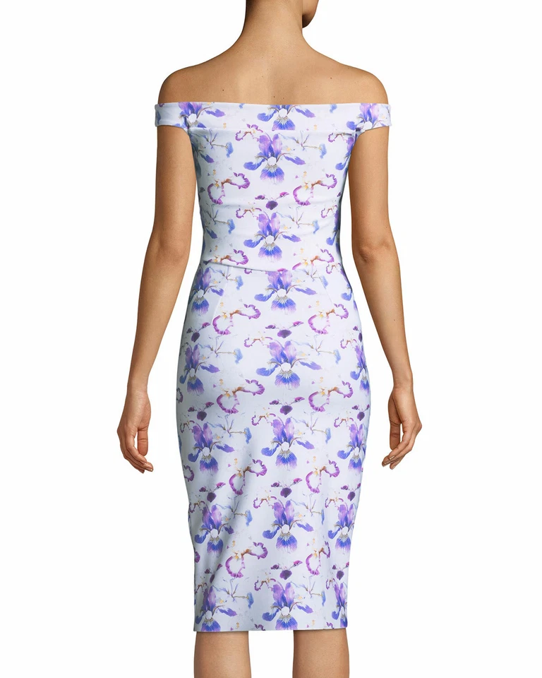 CHIARA BONI La Petite Robe 白色花卉印花弹力露肩连衣裙 12 = 48 — 第 2/4 张图片