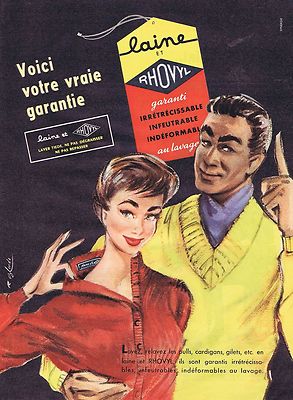 REKLAME WERBUNG 045 1956 WOOL & RHOVYL von R.Blondo