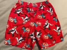 New Boy's Disney Phineas and Ferb Red Sleep Lounge Shorts Pajamas Size XS 4/5