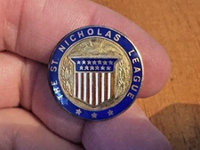The St. Nicholas League Gold-Tone & Enamel Pinback G.G. Braxmar