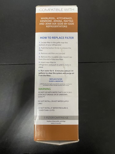 Maytag-kenmore Confezione 2 Filtri Acqua Frigorifero Whirlpool Fast Fill H205370A Nuovo - Foto 4 di 5