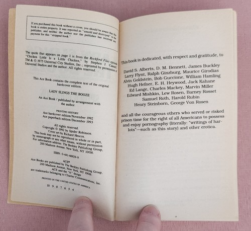 Lady Slings the Booze by  Spider Robinson, Paperback, 1993 - Picture 4 of 14