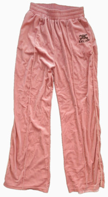 Celine Paris Women's Pink Satin Baggy Sweatpants Size M Made in Italy