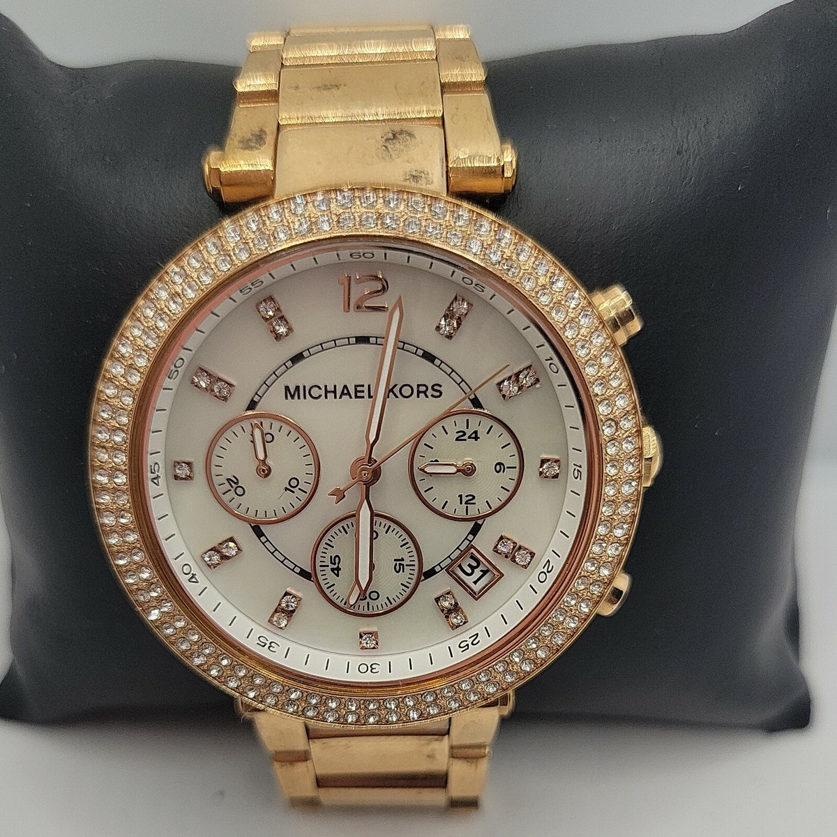 Michael Kors Women Stainless Steel Analog Dial Quartz‎ Watch Needs Battery FINE MICHAEL KORS MK5650 LADIES CZ GOLD STEEL QUARTZ WATCH  main image 2