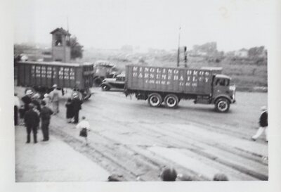 Ringling Bros Circus 1935 convoy rural road Vintage RBBB Original Photo